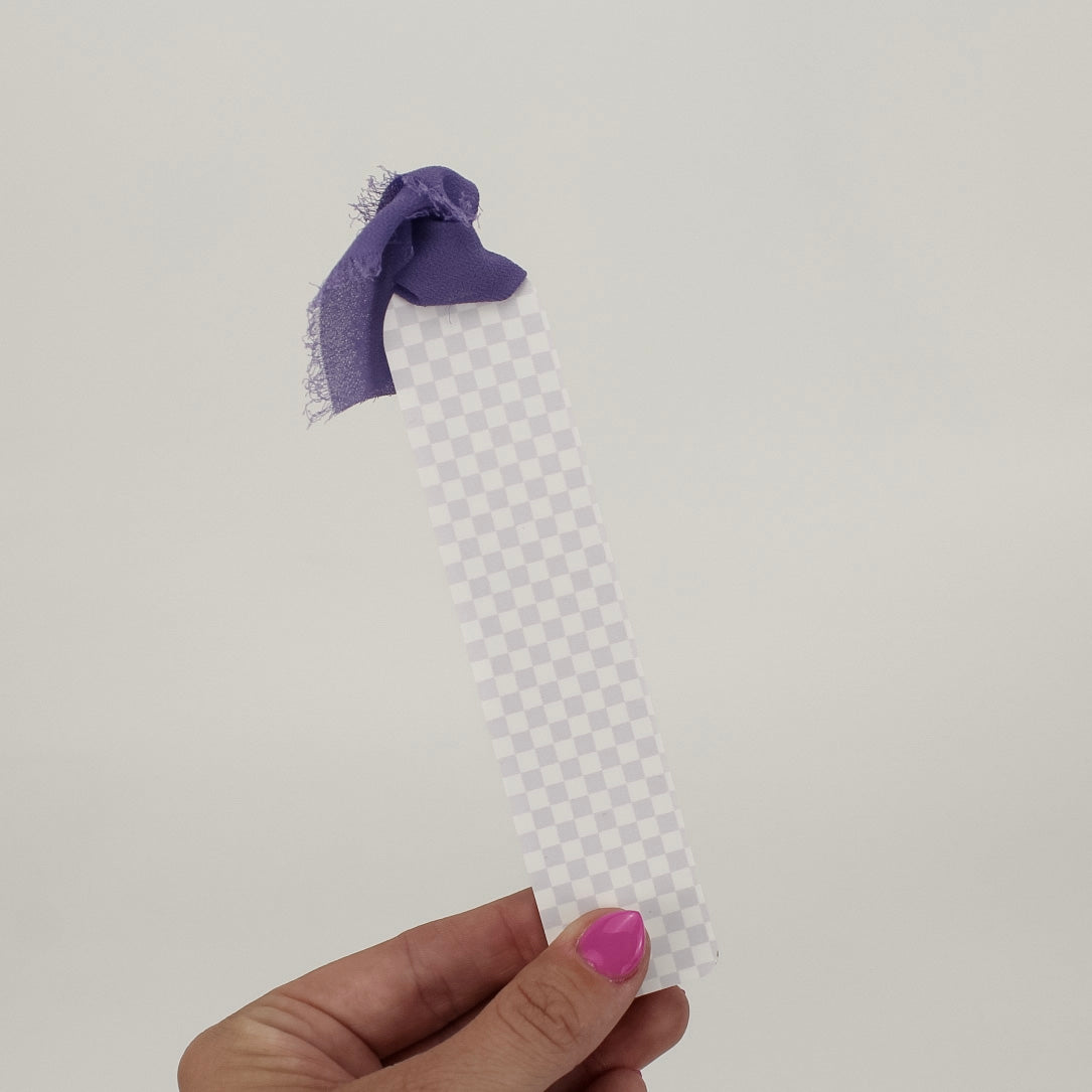 Grey Checkered - Printed Bookmark