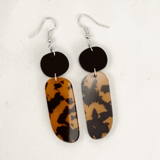 Tortoise Shell Dangles - Earrings