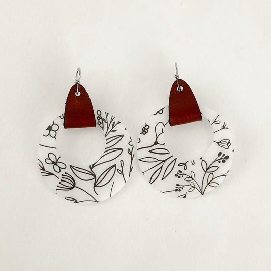 Leather Wildflower - Earrings