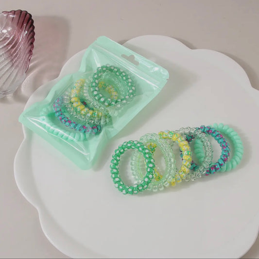 Color Hair Tie Set - Green