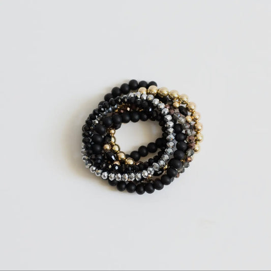 Black/Gold Bracelet Stack