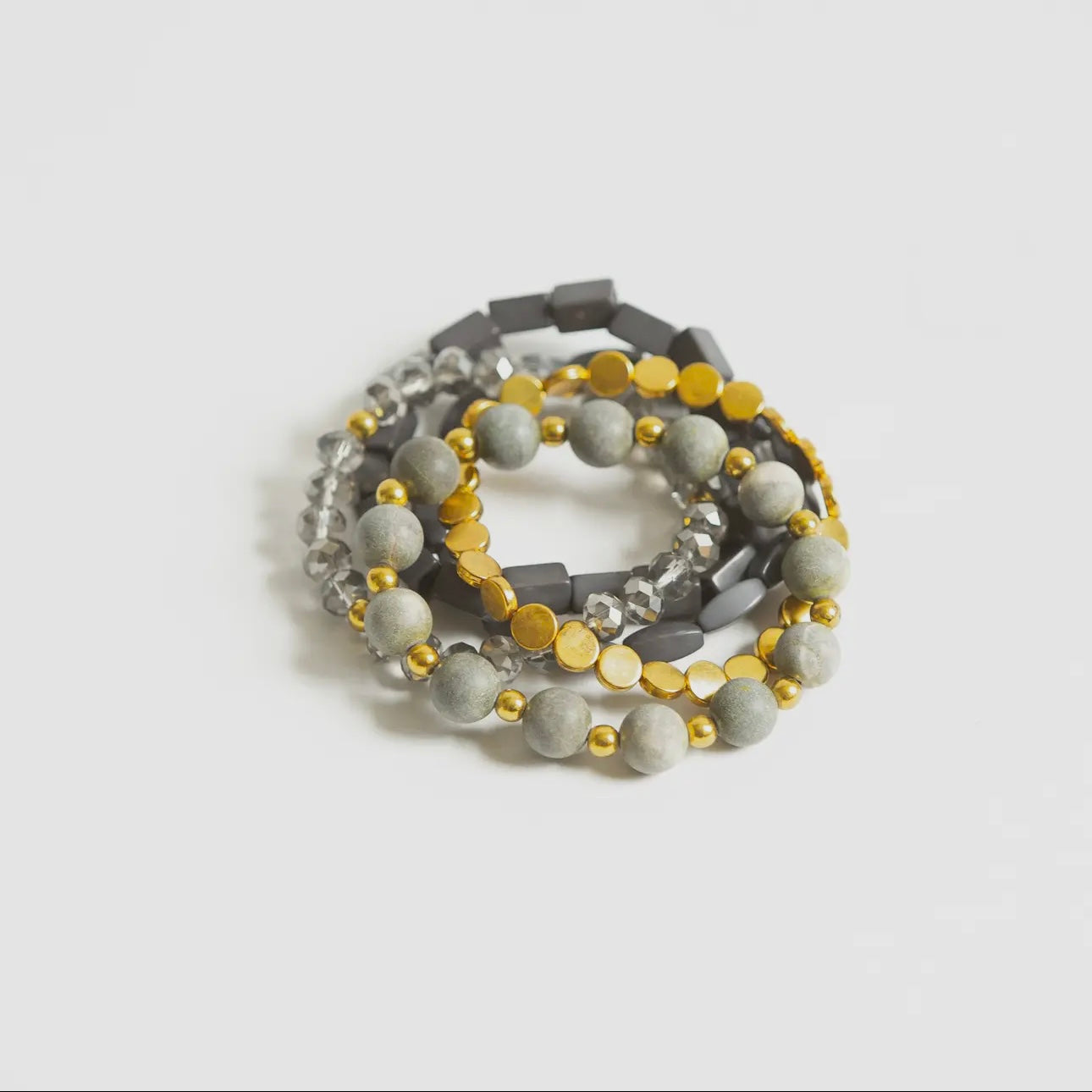 Slate/Gold Bracelet Stack