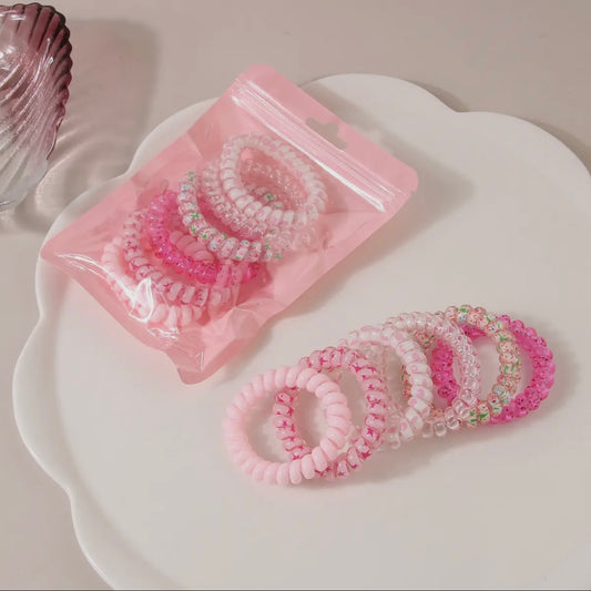 Color Hair Tie Set - Pink