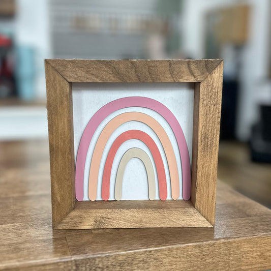 Boho Rainbow - 6" Square Sign