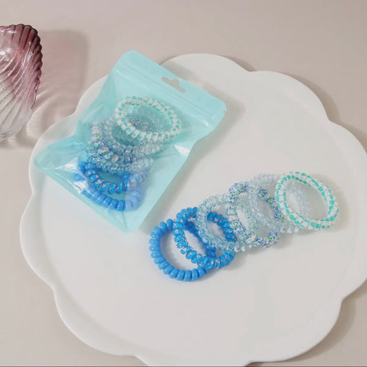 Color Hair Tie Set - Blue