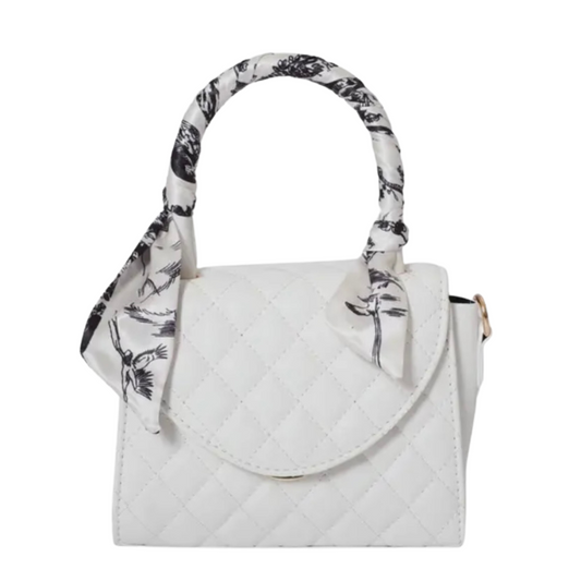 Top Handle Satchel Bag - White