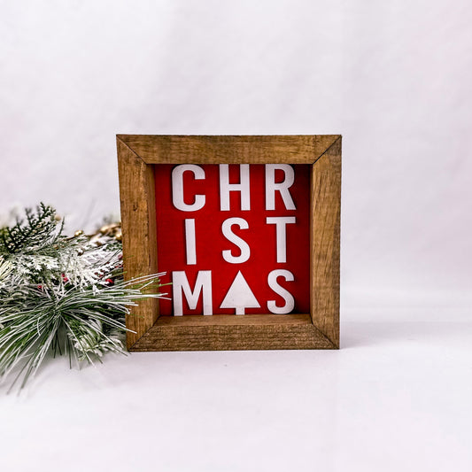 CHRISTMAS (Red) - 6" Square Sign