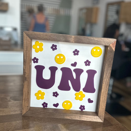 Retro UNI - 10" Square Sign