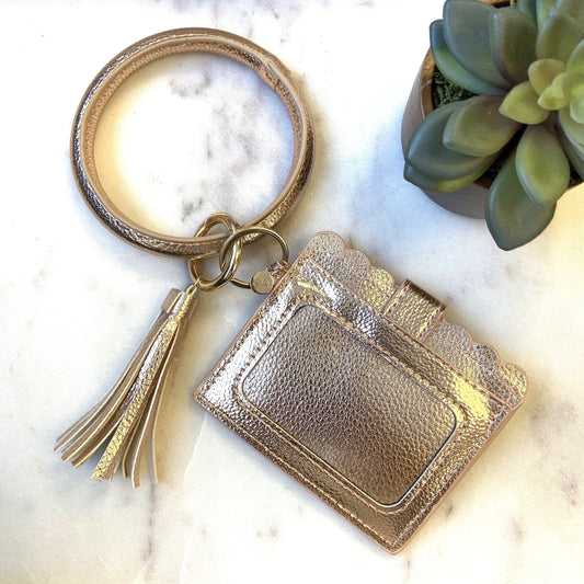 Cardholder w/Tassle & Bangle - Rose Gold